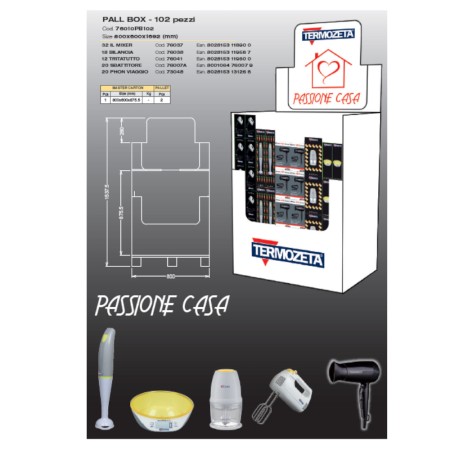 TERMOZETA 76010PB102 ESPOSITORE PALL BOX DA TERRA 102PZ MIX