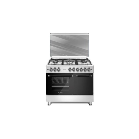 LAREL CUC.L90GXP CUCINA 90X60 INOX 5 FUOCHI FORNO GAS GRILL ELETTRICO