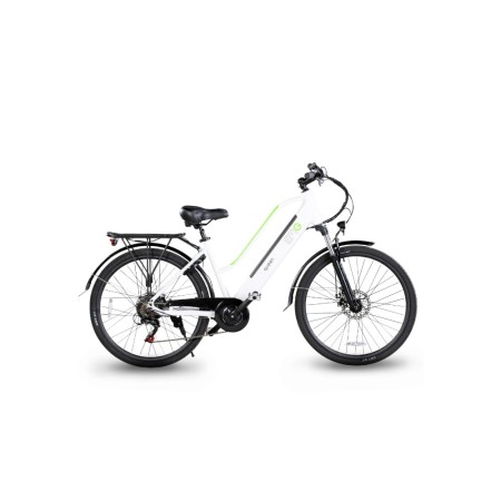 EMG QUEEN CITYBIKE BICICLETTA 26" ALLUM. BATT.10AH INT. BIANCO