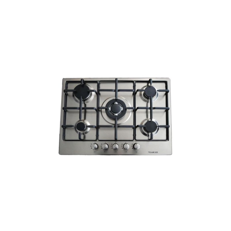 LAREL PIA.L858XG PIANO COTTURA 5 FUOCHI 70 CM INOX CON GRIGLIE IN GHIS