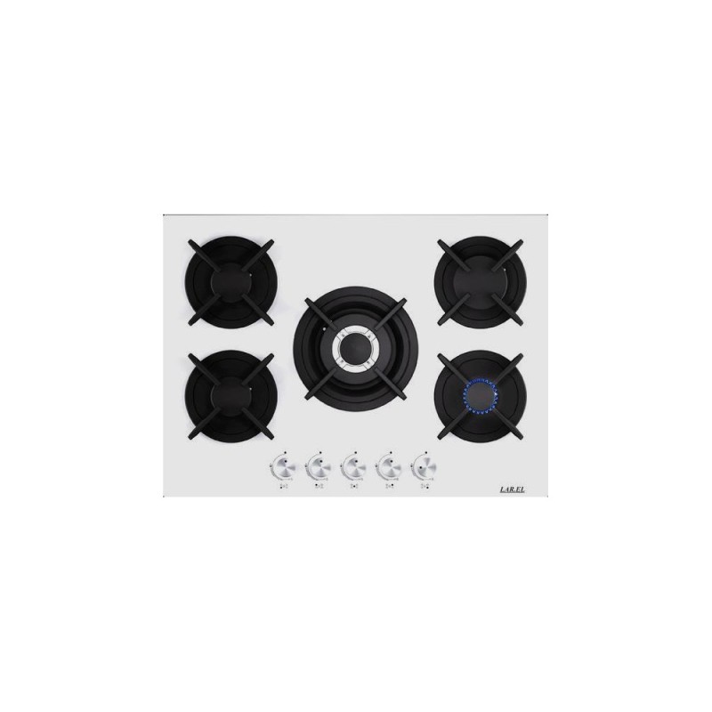LAREL PIA.L958GB PIANO COTTURA 5 FUOCHI COMANDI FRONTALI VETRO BIANCO
