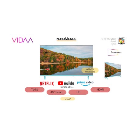 NORDMENDE ND40S408QMBL - TV 40'' HD QLED Smart T2/S2 - AZZURRO METAL