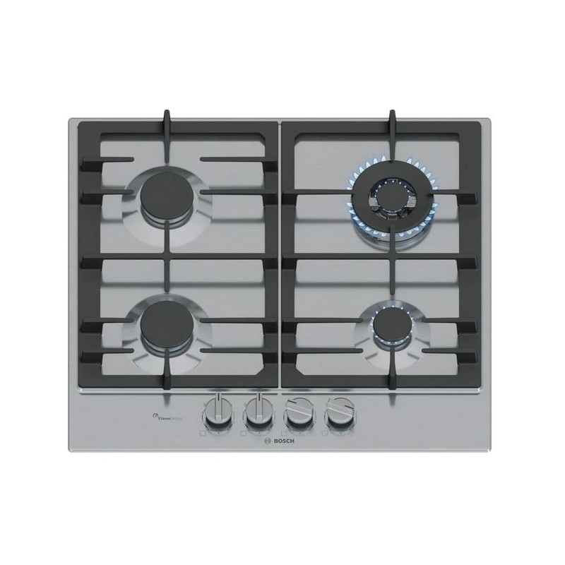 BOSCH PCH6A5I90 PIANO COTTURA A GAS 4 ZONE 60CM IN ACCIAIO INOX