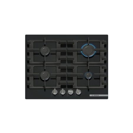 BOSCH PNP6B6K40 PIANO COTTURA GAS 4 FUOCHI VETRO TEMPERATO NERO 60 CM