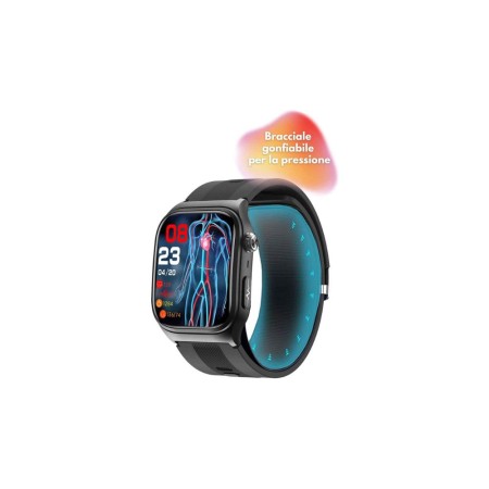 SAIET SMARTWATCH CHECK UP MISURATORE DI PRESSIONE SOS NERO