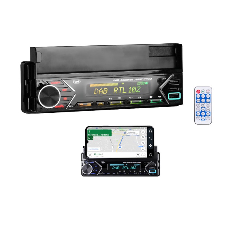 TREVI SCD 5753 DAB - AUTORADIO DAB DAB+ FM 160W BLUETOOTH USB MICRO SD