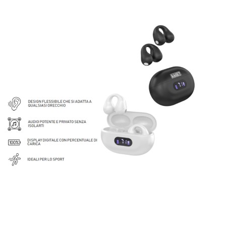 SAIET AUDIO EAR CUFF BIANCO - AURICOLARE TWS OPEN EAR