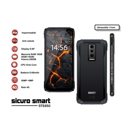 SAIET STS650 SICURO SMART SMARTPHONE RINFORZATO 4G