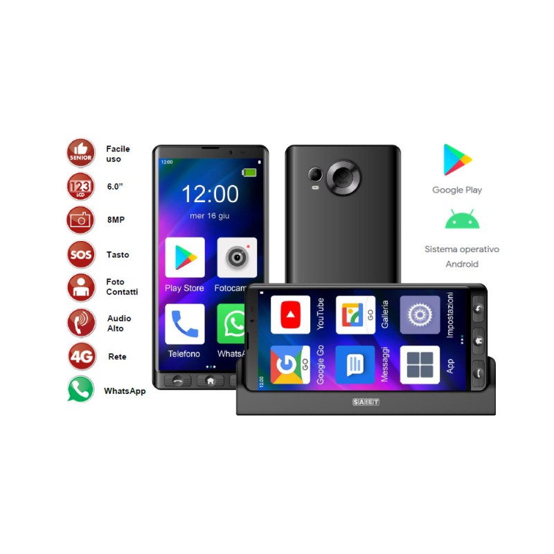 SAIET SMART SENIOR MAX STS600 TITANIO (C/COVER)