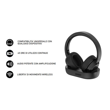 SAIET CRYSTAL SOUND - CUFFIA TV SENZA FILI 45H DI AUTONOMIA