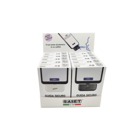 SAIET ESPOSITORE GUIDA SICURO 10pz - 5 Lighting bianco + 5 Type-C nero