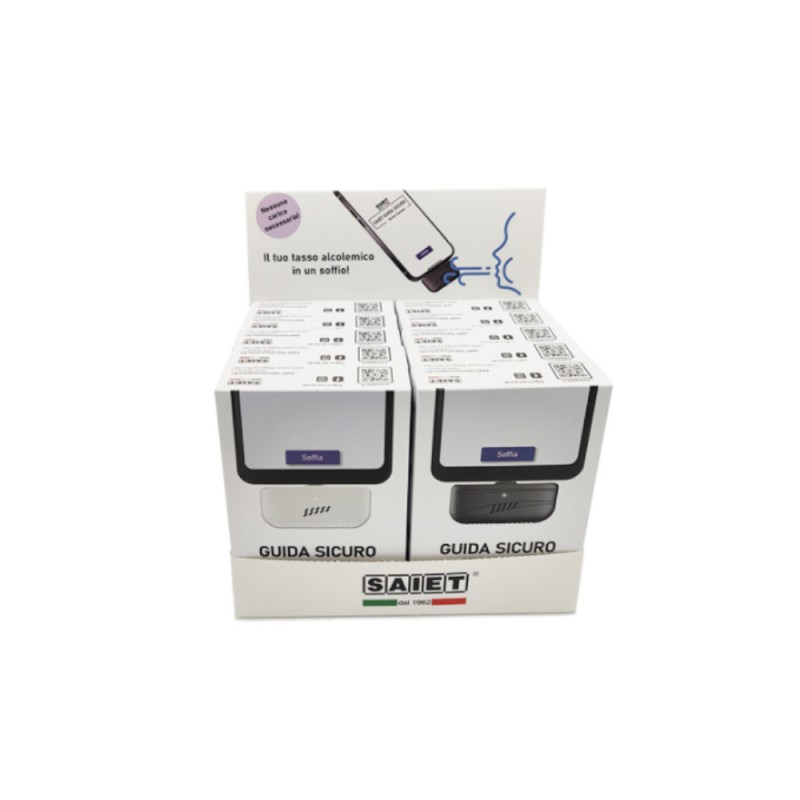 SAIET ESPOSITORE GUIDA SICURO 10pz - 5 Lighting bianco + 5 Type-C nero