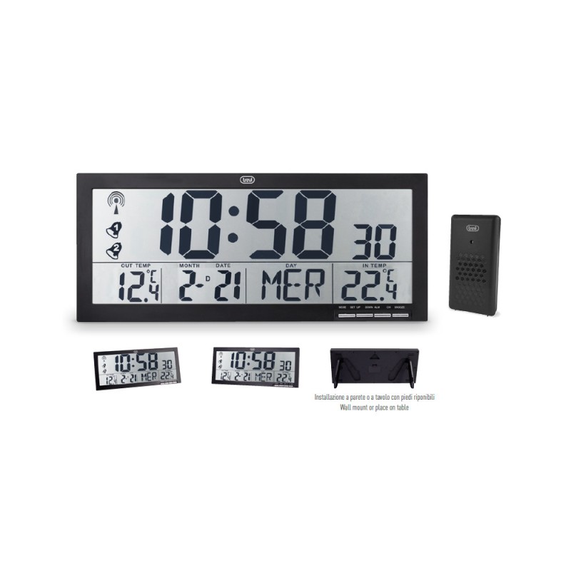 TREVI OM 3530 RC OROLOGIO DIGITALE PARETE GRANDE DISPLAY 33 CM