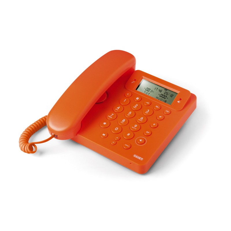 SAIET EGO ARANCIO TELEFONO MULTIFUNZIONE VIVAVOCE ID CHIAM. NO BATT