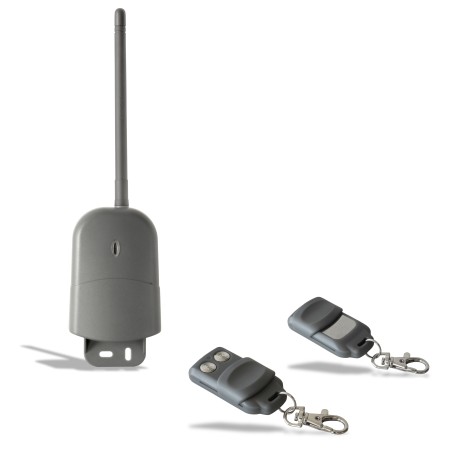 KIT + 2 RADIOCOMANDI UNIVERSALI 2 CANALI 433 MHZ ROLLING CODE X ESTERN