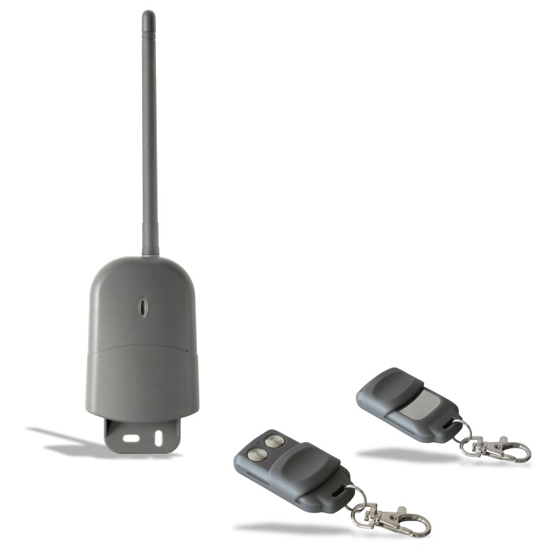 KIT + 2 RADIOCOMANDI UNIVERSALI 2 CANALI 433 MHZ ROLLING CODE X ESTERN